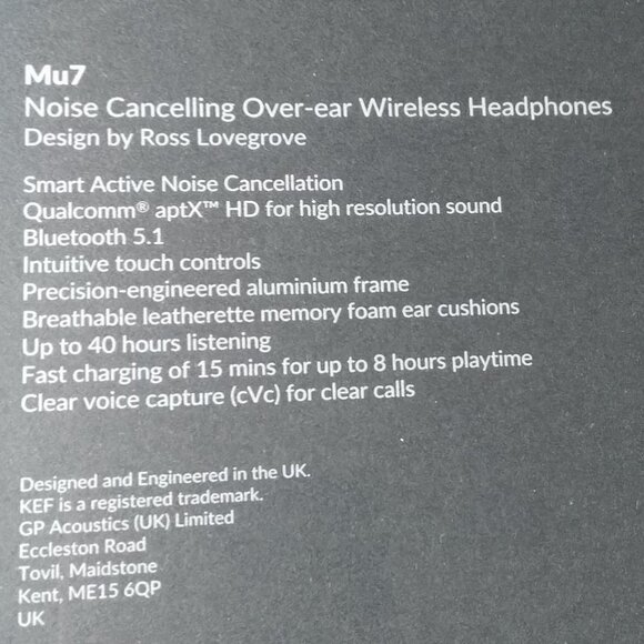 * NEW * KEF Mu7 active noise cancelling (ANC) wireless headphones - Picture 10 of 10